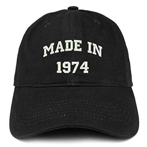 Trendy Apparel Shop Made in 1974 Text Embroidered 47th Birthday Brushed Cotton Cap
