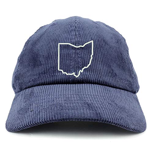 Trendy Apparel Shop Ohio State Outline Cotton Corduroy Unstructured Baseball Cap