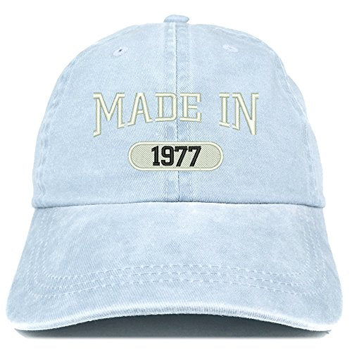 Trendy Apparel Shop Made in 1977 Embroidered 44th Birthday Washed Baseball Cap