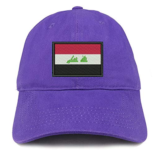 Trendy Apparel Shop Flag of Iraq Embroidered Soft Crown 100% Brushed Cotton Cap