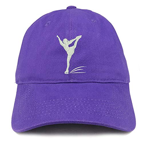 Trendy Apparel Shop Figure Skater Embroidered Soft Crown 100% Brushed Cotton Cap