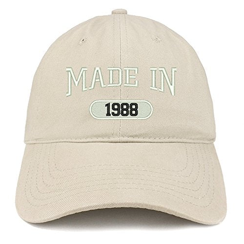 Trendy Apparel Shop Made in 1988 Embroidered 33rd Birthday Brushed Cotton Cap