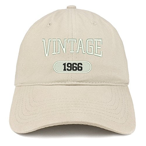 Trendy Apparel Shop Vintage 1966 Embroidered 55th Birthday Relaxed Fitting Cotton Cap