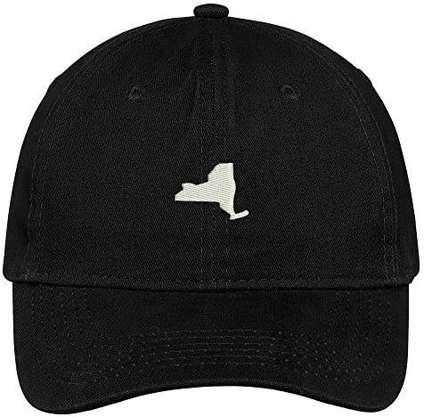 Trendy Apparel Shop New York State Map Embroidered Low Profile Soft Cotton Brushed Baseball Cap