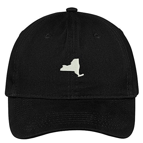 Trendy Apparel Shop New York State Map Embroidered Low Profile Soft Cotton Brushed Baseball Cap