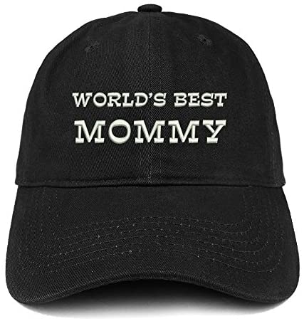 Trendy Apparel Shop World's Best Mommy Embroidered Low Profile Soft Cotton Baseball Cap