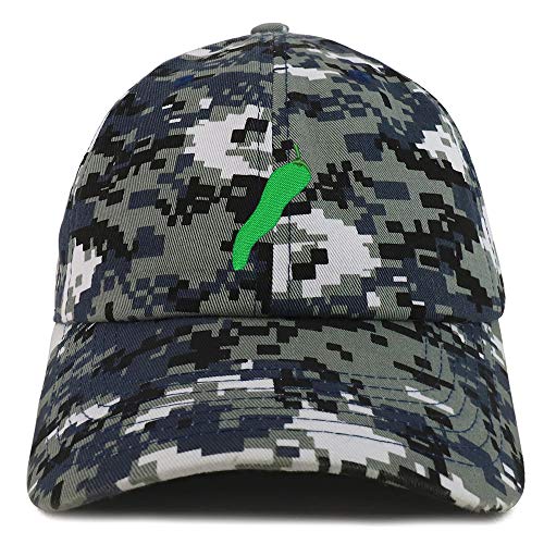 Trendy Apparel Shop Jalapeno Pepper Embroidered Soft Crown 100% Brushed Cotton Cap
