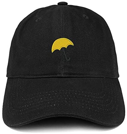 Trendy Apparel Shop Yellow Umbrella Embroidered Low Profile Soft Cotton Baseball Cap