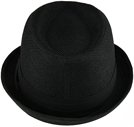Trendy Apparel Shop Kid's Summer Woven Fedora Hat with Black Hat Band