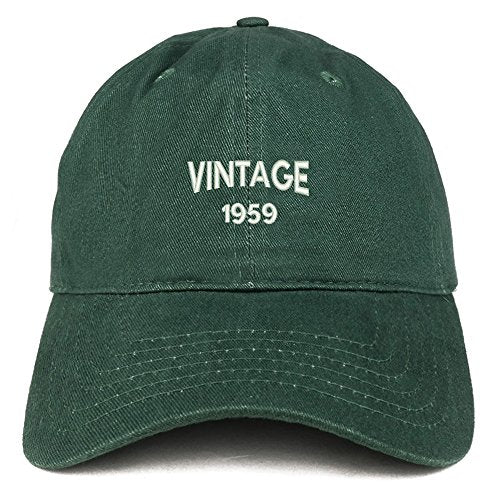 Trendy Apparel Shop Small Vintage 1959 Embroidered 62nd Birthday Adjustable Cotton Cap