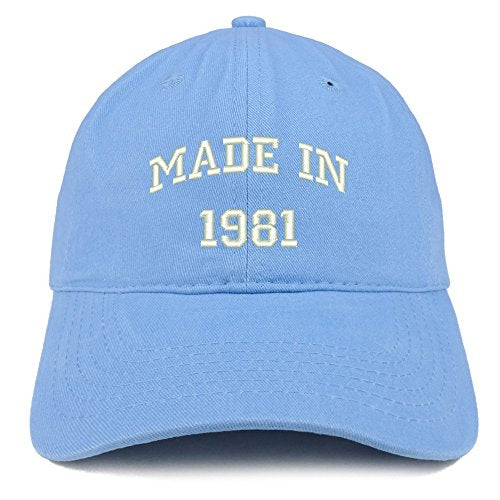 Trendy Apparel Shop Made in 1981 Text Embroidered 40th Birthday Brushed Cotton Cap