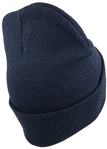 Trendy Apparel Shop US Navy Sea Bees Logo Embroidered Long Cuff Beanie - Navy