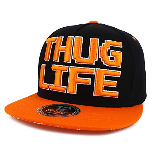 Trendy Apparel Shop Thug Life 3D Embroidered 5 Panel Flatbill Snapback Cap