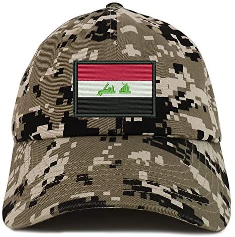 Trendy Apparel Shop Flag of Iraq Embroidered Soft Crown 100% Brushed Cotton Cap