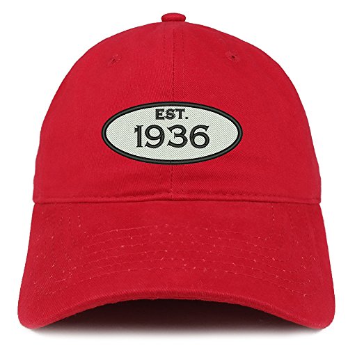 Trendy Apparel Shop Established 1936 Embroidered 85th Birthday Gift Soft Crown Cotton Cap