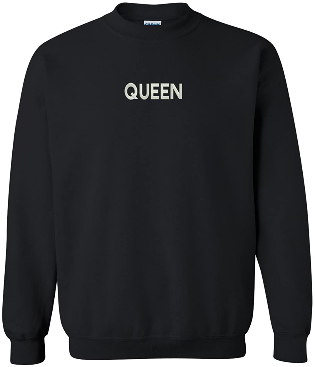 Trendy Apparel Shop Queen Embroidered Crewneck Sweatshirt