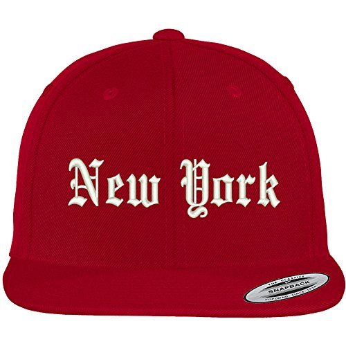 Trendy Apparel Shop New York City Old English Embroidered Flat Bill Snapback Cap
