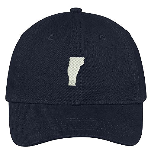 Trendy Apparel Shop Vermont State Map Embroidered Low Profile Soft Cotton Brushed Baseball Cap
