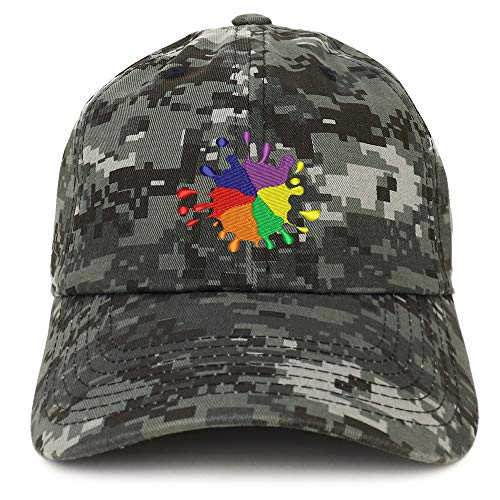 Trendy Apparel Shop Rainbow Color Splash Embroidered Brushed Cotton Cap