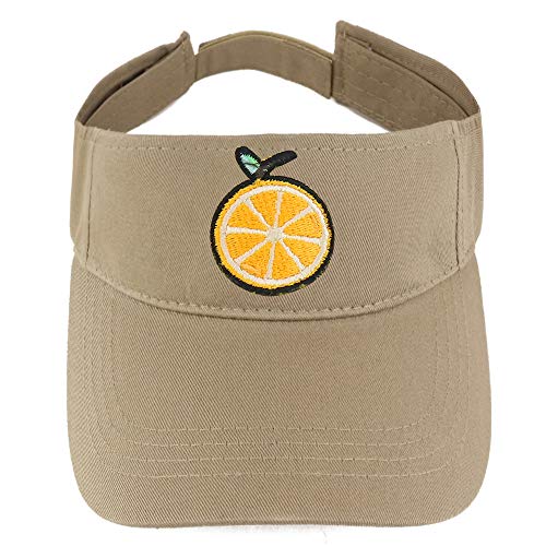 Trendy Apparel Shop Orange Patch Cotton Summer Visor Cap