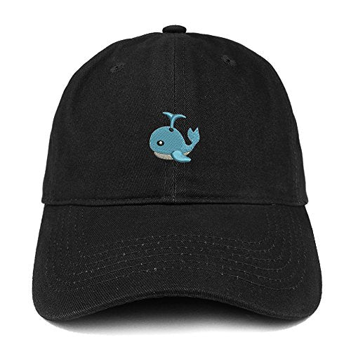 Trendy Apparel Shop Spouting Whale Emoticon Embroidered 100% Soft Brushed Cotton Low Profile Cap