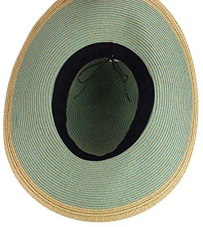 Trendy Apparel Shop Women's UPF 50+ Paper Braid Tweed Flat Brim Sun Hat