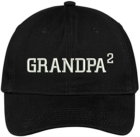 Trendy Apparel Shop Grandpa of 2 Grandchildren Embroidered 100% Quality Brushed Cotton Baseball Cap