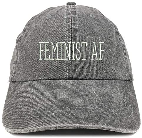 Trendy Apparel Shop Feminist AF Embroidered Cotton Adjustable Washed Cap
