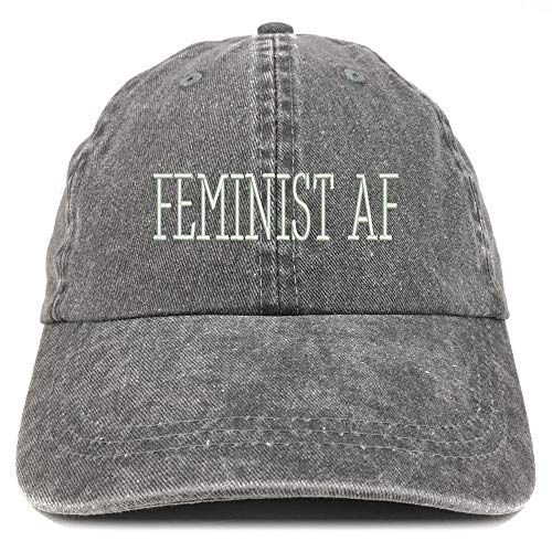 Trendy Apparel Shop Feminist AF Embroidered Cotton Adjustable Washed Cap