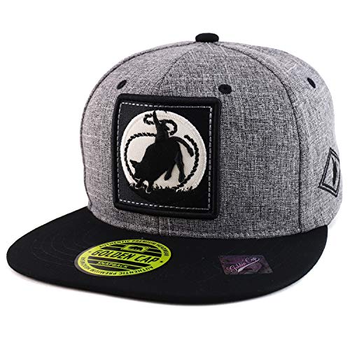 Trendy Apparel Shop Rodeo Patch Two Tone Flatbill Snapback Baseball Cap