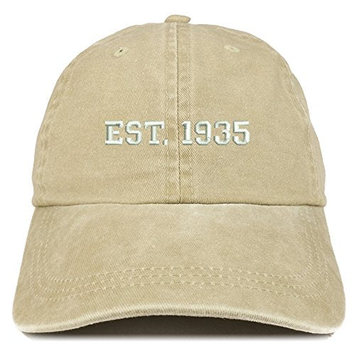Trendy Apparel Shop EST 1935 Embroidered - 86th Birthday Gift Pigment Dyed Washed Cap