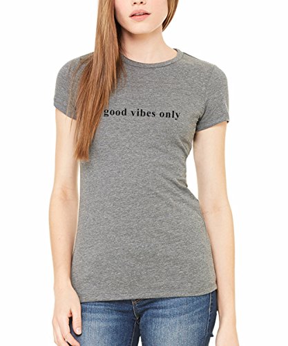 Trendy Apparel Shop Good Vibes Only Printed Women Premium Slim Fit Cotton T-Shirt