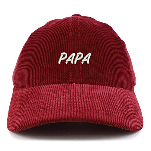 Trendy Apparel Shop PAPA Embroidered Cotton Corduroy Unstructured Baseball Cap
