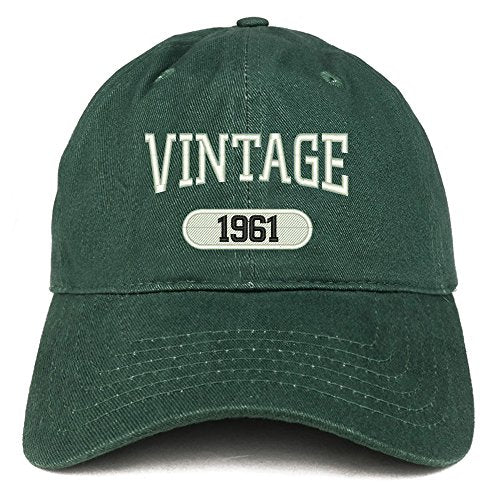 Trendy Apparel Shop Vintage 1961 Embroidered 60th Birthday Relaxed Fitting Cotton Cap