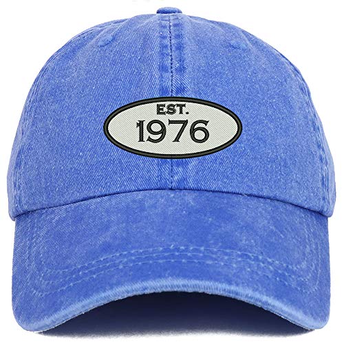 Trendy Apparel Shop 45th Birthday Established 1976 Washed Cotton Adjustable Cap