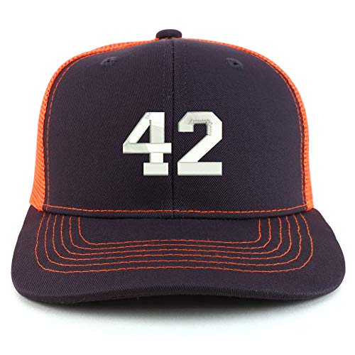 Trendy Apparel Shop Number 42 Collegiate Varsity Two Tone Trucker Baseball Cap