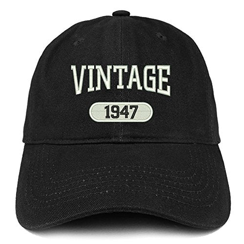Trendy Apparel Shop Vintage 1947 Embroidered 74th Birthday Relaxed Fitting Cotton Cap