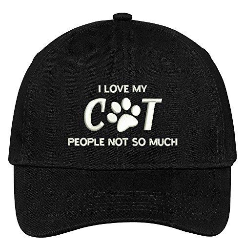 Trendy Apparel Shop I Love My Cat Embroidered Soft Low Profile Cotton Cap Dad Hat