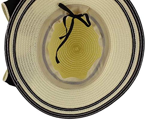 Trendy Apparel Shop Youth Girl's Bow Trim Paper Braid Cloche Sun Hat