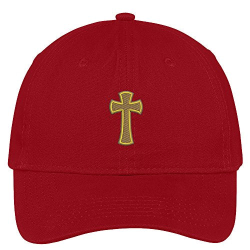 Trendy Apparel Shop Cross Embroidered Soft Crown 100% Brushed Cotton Cap