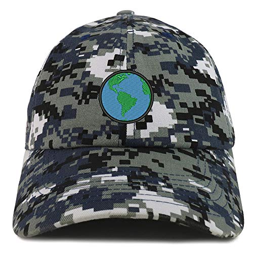 Trendy Apparel Shop Small Earth Embroidered Soft Crown 100% Brushed Cotton Cap