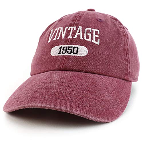 Trendy Apparel Shop 70th Birthday Vintage Year Washed Cotton Adjustable Cap