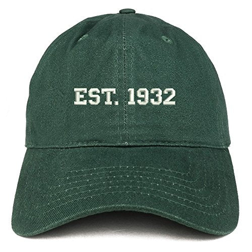 Trendy Apparel Shop EST 1932 Embroidered - 89th Birthday Gift Soft Cotton Baseball Cap