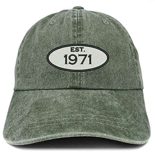 Trendy Apparel Shop 50th Birthday Established 1971 Washed Cotton Adjustable Cap