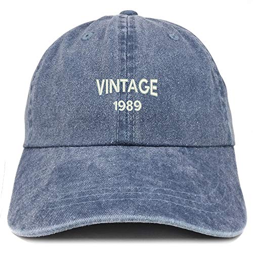 Trendy Apparel Shop Small Vintage 1989 Embroidered 32nd Birthday Washed Pigment Dyed Cap