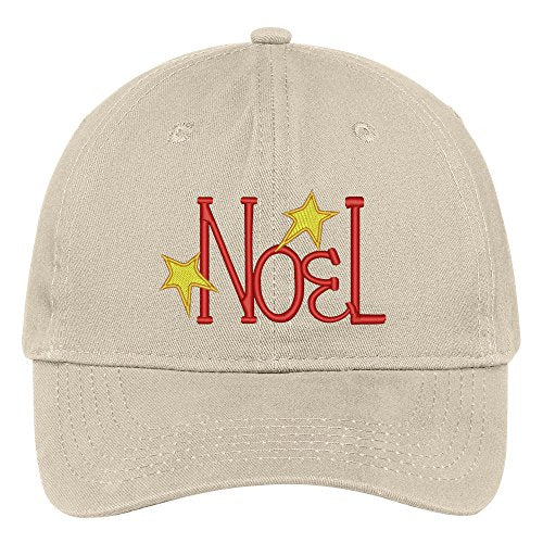 Trendy Apparel Shop Noel and Star Embroidered Christmas Themed Cotton Baseball Cap