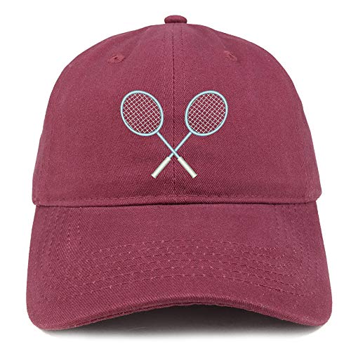 Trendy Apparel Shop Badminton Embroidered Soft Crown 100% Brushed Cotton Cap