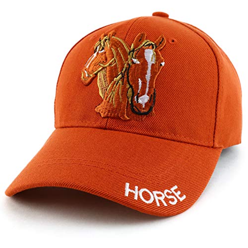 Trendy Apparel Shop Two Horse Head Embroidered Structured Baseball Cap