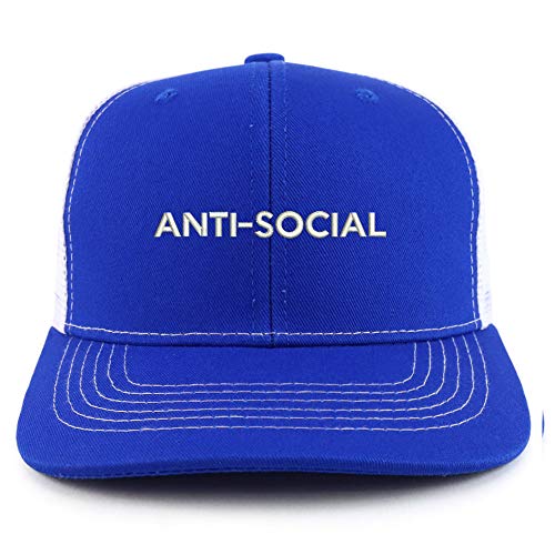 Trendy Apparel Shop Anti Social Cotton Two Tone Trucker Baseball Cap