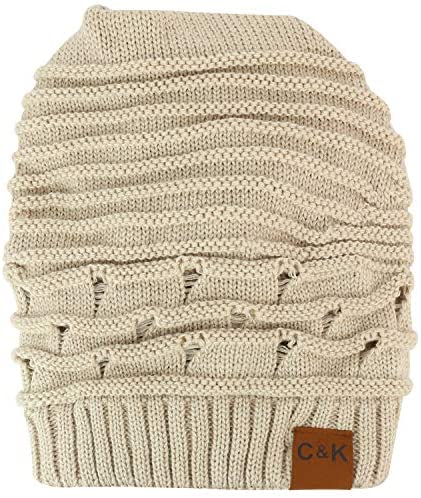 Trendy Apparel Shop 2 in 1 Winter Ponytail Slouchy Beanie Hat and Neck Warmer